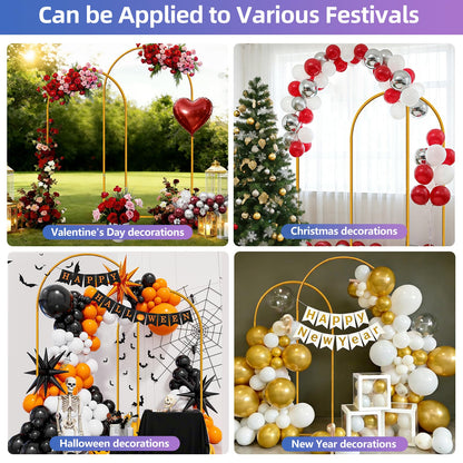 Hemmotop Glod Metal Arch Backdrop Stand Set of 2, 7.2ft and 6ft