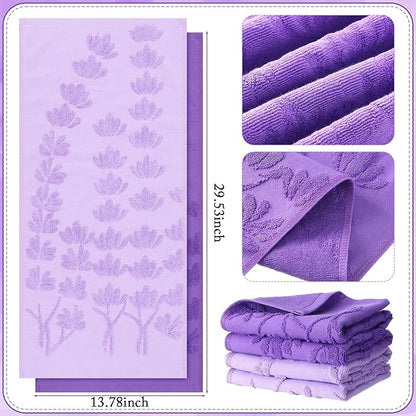 2 Pcs Lavender Hand Towels for Bathroom Purple Lavender Bathroom Hand Towel