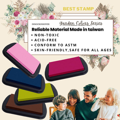 Washable Ink Pad, Best Stamps for Kids, Kids Crafts, Paw Print Kit, Baby Footprint Kit, Stamp Pads on Scrapbooking, Fingerprint Ink Pad, Easy to Wash Off Skin| Large | Safe Non-Toxic (Plum Bossom)
