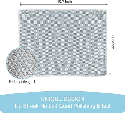 Niveaya Microfiber Glass Cleaning Cloth, Stainless Steel Windshield Shower