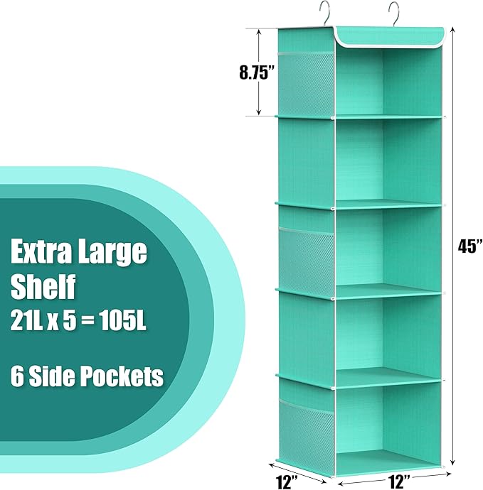 Simple Houseware 5 Shelf Hanging Closet Organizer