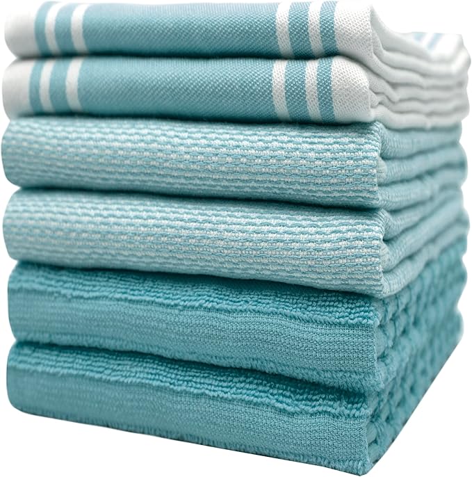 Premium Kitchen Towels | Large Cotton Dish Towels | Flat & Terry Highly