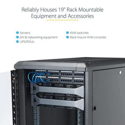 StarTech 15U Enterprise-Grade Server Rack Cabinet, 19in Enclosed 4-Post Rack with 33in (83cm) Mounting Depth and 1764lb (800kg) Weight Capacity