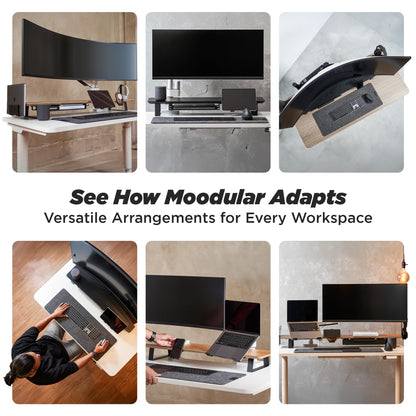 ULTRARM Moodular Add-ons Phone Stand for Magsafe (Charger Not Included) [Accessory Only - Requires Moodular Wooden Monitor Stand Slide Rails for Use] Black MSA-MS