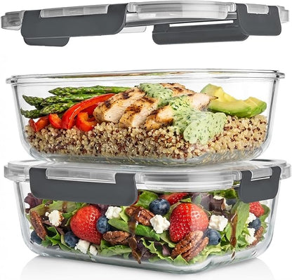 Razab 4 Pcs 1860ml / 63 Oz Large Glass Food Storage Containers