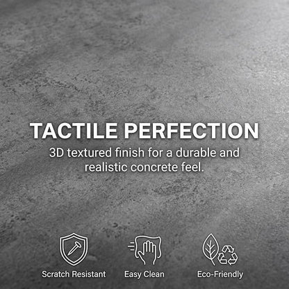 HNY Modern Rectangular Coffee Table Grey Large Center Table 47" Wooden Tea Table Concrete Texture Finish for Living Room, Reception Room, Home Office,Industrial Minimalist