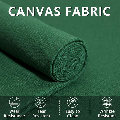 Canvas Fabric, 60" Wide Medium Weight 8 oz Duck Fabric for Quilting, Sewing, Crafts, Painting, Drop Cloths (Hunter Green)