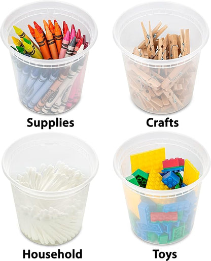 DuraHome Deli Containers with Lids 24oz. Leakproof 30 Sets BPA-Free Plastic