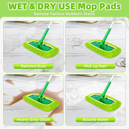 Reusable Dry Sweeping Cloths Microfiber Wet Pads Refill Compatible
