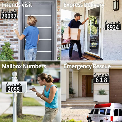 Metal Address Numbers for House, Address Plaque, Waterproof, Rustproof Address Sign for Yard Home Office Street Yard Mailbox