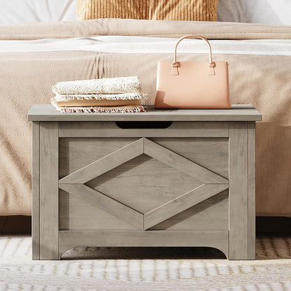 GarveeHome 23.6 in Storage Chest, Wooden Storage Bench with Safety Hinge, Easy Assembly, Large Shoe Bench for Entryway, Living Room, Bedroom
