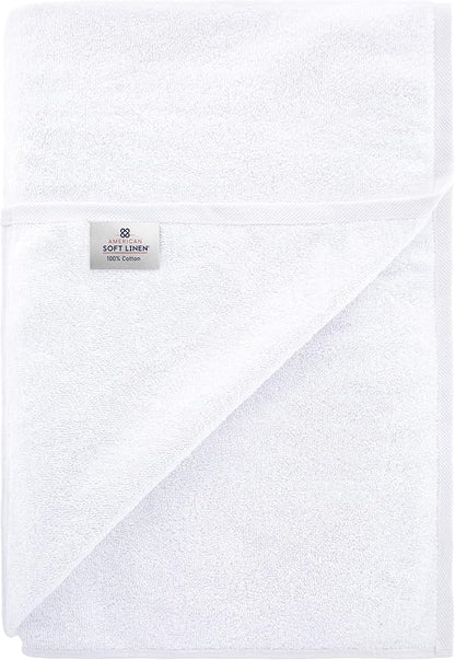 American Soft Linen 100% Cotton 600 GSM Turkish 40x80 Oversized Bath Towel Sheet