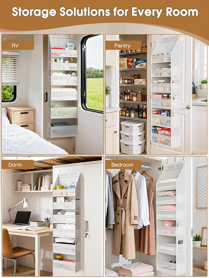 Criusia Over the Door Organizer, Heavy-Duty 6-Shelf Hanging Storage