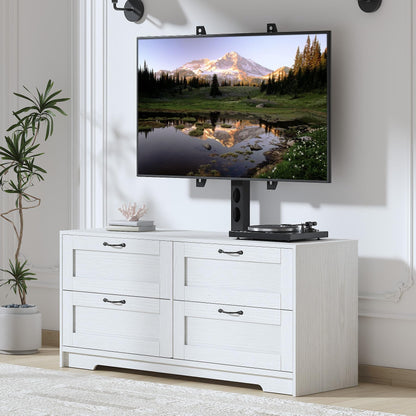 GAOMON TV Stand with Mount and 4 Drawers Storage for Living Room, Bedroom Fits 32/45/55/65/75/80 Inch TVs, Entertainment Center w/Height Adjustable Mount, Wood Media Console Tables, TV Stand Dresser
