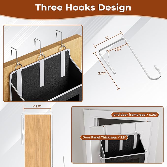 2 Packs 5-Tier Over the Door Storage Organizer