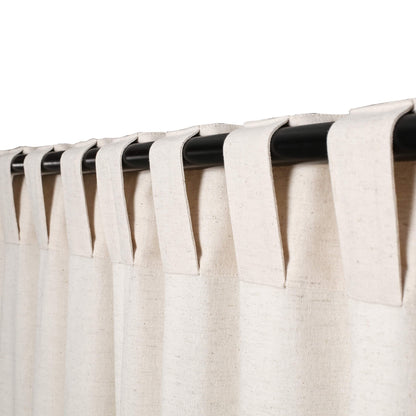 Bedding Craft Natural Taupe Linen Tab Top Curtains – Set of 2, 50x84 Long, Natural Flax Linen Drapes, Window Curtains