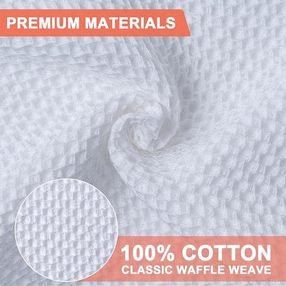 BOOMIBOO 6-Pack Kitchen Dish Cloths, 100% Cotton Waffle Weave, Ultra Soft