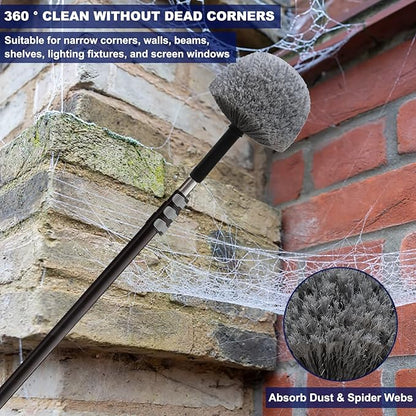 Grey Corner Cobweb Duster Head Brush