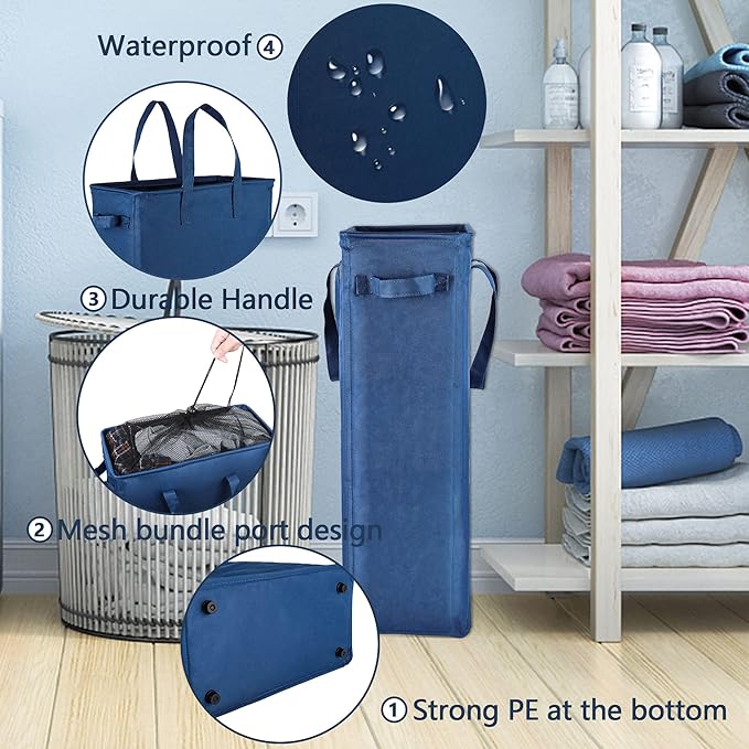 Odonata Slim Laundry Hamper Handles Collapsible Laundry Basket Thin Dirty