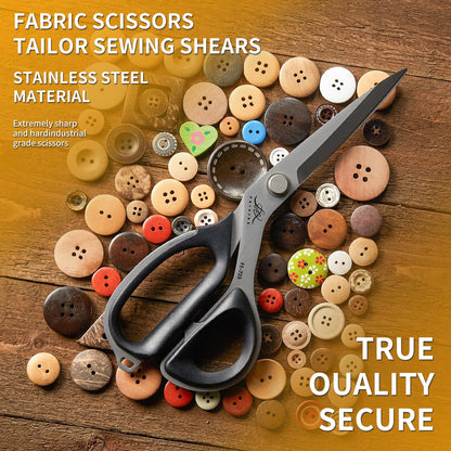 Fabric Scissors Tailor Sewing Shears Heady Duty Multi-Purpose Integral Molding Scissors for Fabric Cutting Leather Dressmaking Comfort Grip Professional Sharp Cloth Scissor (10inch)