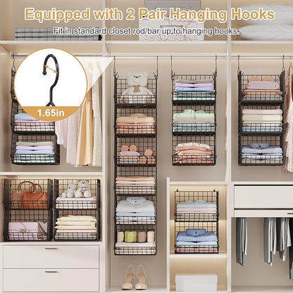 6 Tier Closet Hanging Organizer, Clothes Hanging Shelves
