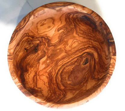 ORCHARD HARDWOODS 12" Artisan Olive Wood Serving Bowl/Centerpiece Rare Decorative Wooden Bowl for Fruit, Salad, Snacks, Chips. Popcorn. In Small 6", Med 7", Lg 8", XL 11", XXL 12". (XXL 12 inch)