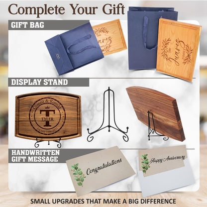 Tayfus Personalized Cutting Board, Custom Engraved Wood Charcuterie Board - Unique Gift Idea for Wedding, Engagement, Bridal Shower, Anniversary & Housewarming - For Couples, Parents & Family