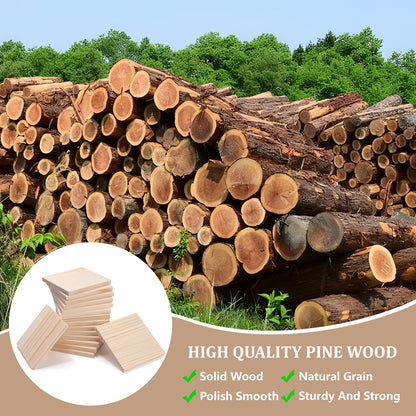 Wooden Blocks for Crafts,1/4″ Thick 5″ X 5″ Wood Squares for Crafting, Blank Wooden Boards Unfinished Wood Blocks Pieces Planks, Paintings, DIY Plaques & Signs, Woodworking, Architectural Models