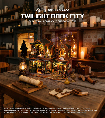 Spilay DIY Miniature House Kit, DIY Dollhouse Kit with Music Box, Forest Adventures 3D Wooden Puzzle Book Nook Kit for Adult, Bookshelf Decor&Gift for Birthday Halloween Christmas