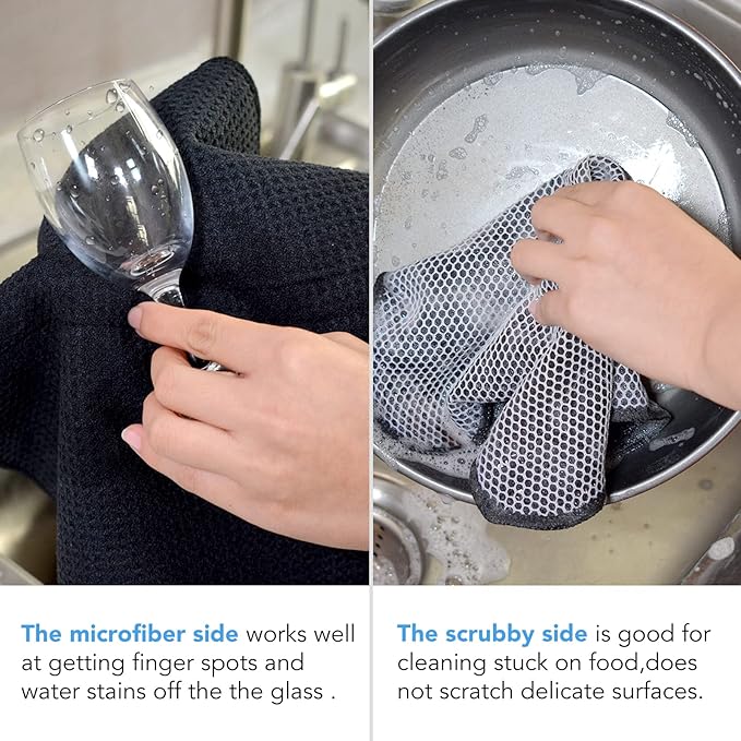 KinHwa Kitchen Washcloths for Dishes Absorbent Microfiber Dish Cloths Quick Dry