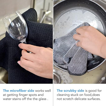 KinHwa Kitchen Washcloths for Dishes Absorbent Microfiber Dish Cloths Quick Dry