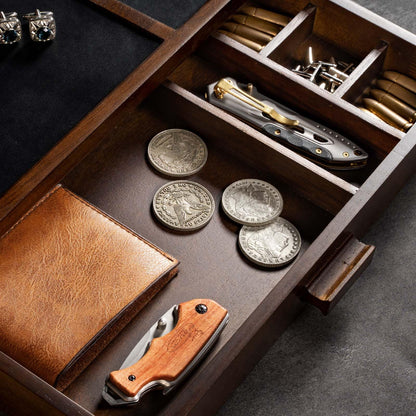 DGWJSU Phone Docking Station as Gifts for Men, Wood Pistol Rack As Nightstand Organizer for Gun Safe, Phone Charging Station as Gifts for Him Boyfriend Father in Anniversary Birthday Christmas