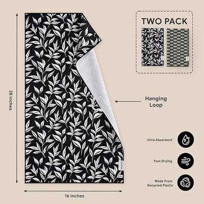 RECYCO Waffle Kitchen Towel Set of 2