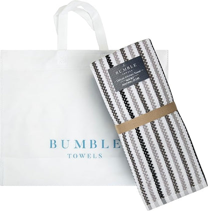 Premium Kitchen Towels | Large Cotton Kitchen Hand Towels | Popcorn Striped