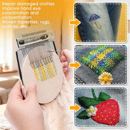 Sendoger 28 Hook Darning Loom Kit for Visible Mending, Large Weaving Repair Tool Set for Detailed Patches, Sweaters and Clothing Repair