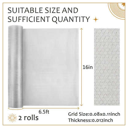 UNIFAMILY 2 Rolls Sculpting Wire Mesh,6.5FT x 16IN Aluminum Wire Mesh for Arts and Craft, Aluminum Armature Wires for Sculpting, Armature Mesh for Clay, Sculpting Craft Mesh for DIY Projects