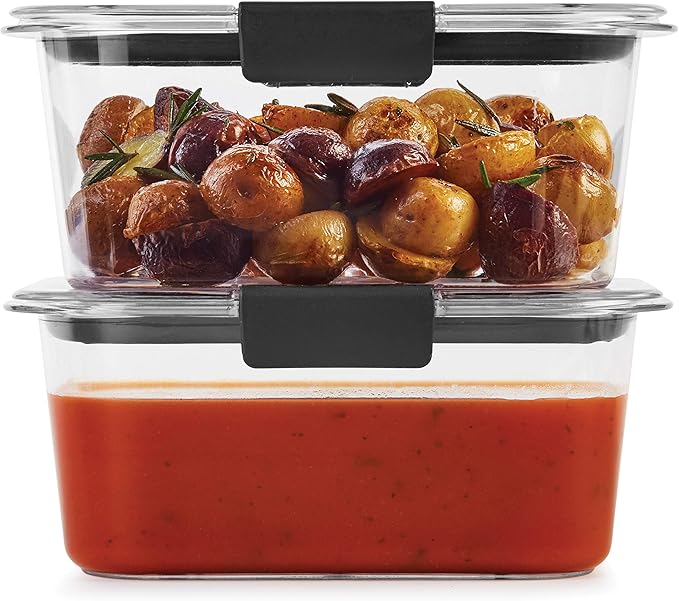 Rubbermaid Brilliance BPA-Free Food Storage Containers, Medium Deep, 4.7 Cup