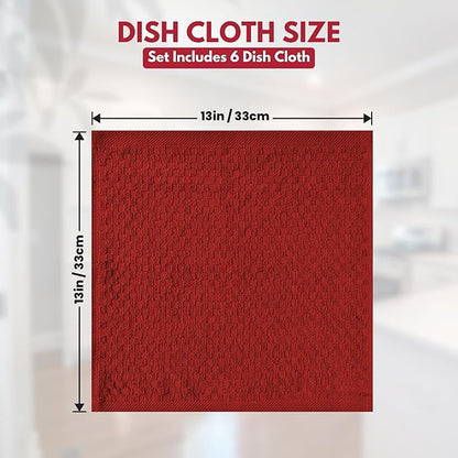 Infinitee Xclusives Premium Dish Cloth 100% Cotton 12 x 12 Inches |Pack of 4|