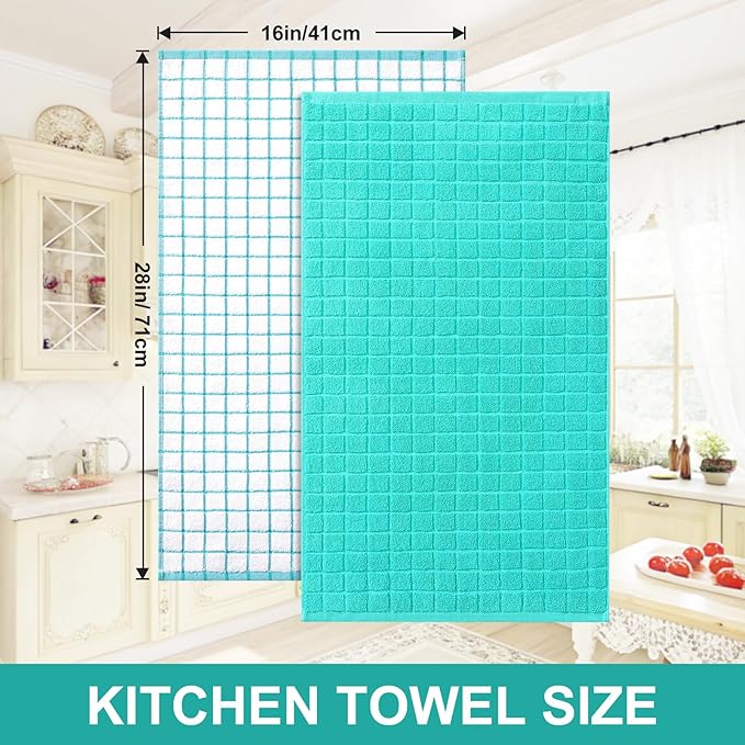 Homaxy Premium Cotton Kitchen Towels 16"x 28", Large Natural Ring Spun 390 GSM