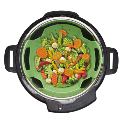 Instant Pot Official Silicone Steamer Basket, Versatile and BPA-Free, Compatible with 6 Qt. and 8 Qt. Cookers, Ideal for Steaming Vegetables, Fish, and More, Dishwasher Safe, Heat Resistant up (Green)