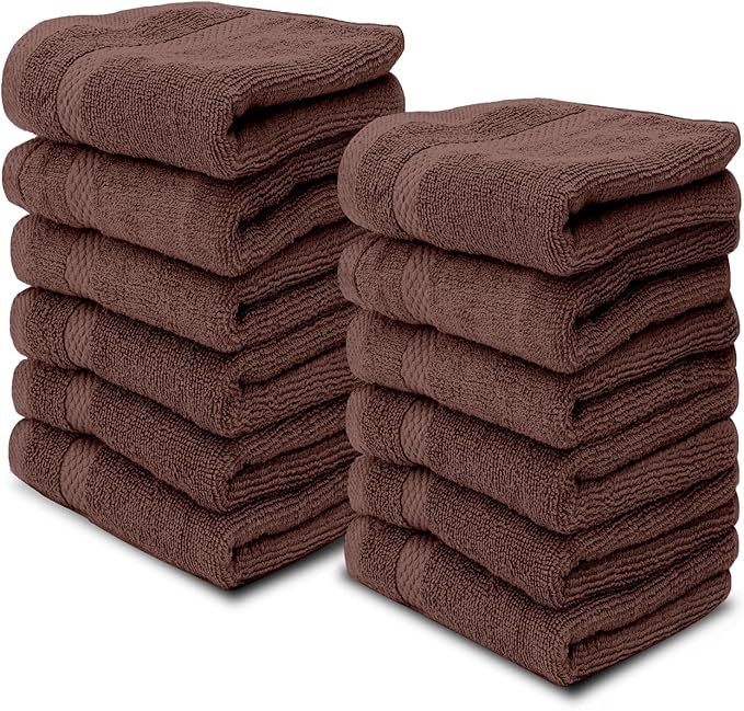 White Classic Luxury Cotton Washcloths 13x13 Inch