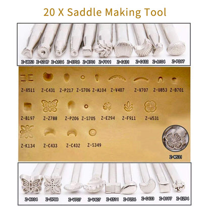 KLLsmDesign 65 Pcs Leather Sculpture Stamping Tools Kit Included Pattern Alphabet Digital Leather Stamp Punch Set,Dotting Tools,Leather Swivel Knife,Leather Roller for Saddle Making,DIY Leather Craft