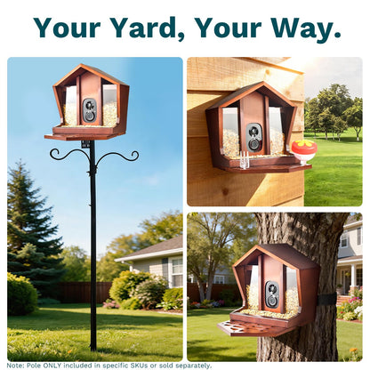 Birdster Smart Bird Feeder with Camera Solar Powered AI Identification 10,000+ Bird 2K UHD Video Live Instant Arrival Alerts and Real-Time Motion Detection Weatherproof Bamboo for Outdoor Birds Lovers
