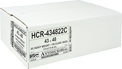 Aluf Plastics High Density Trash Bags, 56 Gallon, 22 Micron,
