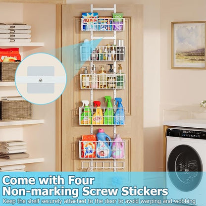 Adjustable Over The Door Organizer, Metal Hanging Door Organizer