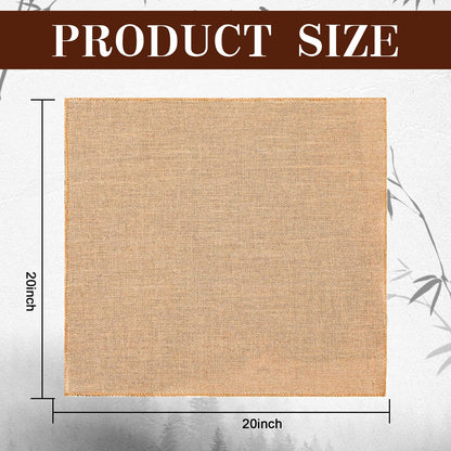 TANEMUDO 12 Pcs Burlap Squares 20 x 20'' Natural Burlap Fabric Multipurpose Placemats for Table Decorations Wedding Centerpiece Farmhouse Gardening Crafts Kitchen