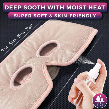 Moist Heat Sinus Pressure Relief Mask with 3 Heat Settings, Extra Large Face Heating Pad for Eyes, Sinusitis, Hormone Migraine, Tension Headache Relief Black