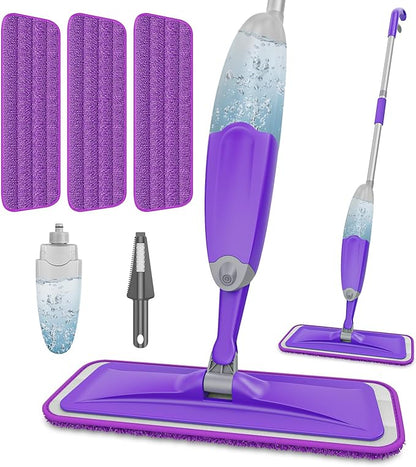 HOMTOYOU Spray Mops for Floor Cleaning: Wet Mop for Hardwood Tile Wood Laminate