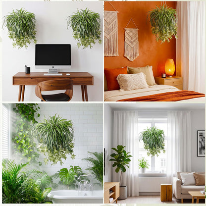 Hotop 12 Pcs Artificial Spider Plant 24 Inch Large Fake Hanging Greenery Plants Silk Faux Chlorophytum Comosum Artificial Flowers for Indoor Outdoor Wall Home Garden Backyard Office Wedding Decor