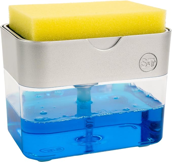 S&T INC. Dish Soap Dispenser and Sponge Holder